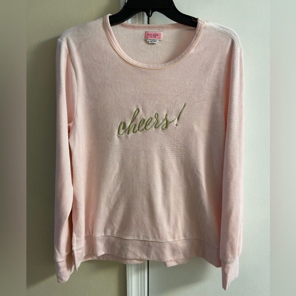 Kate Spade Blush Pink Cheers Crew Neck Sweater medium